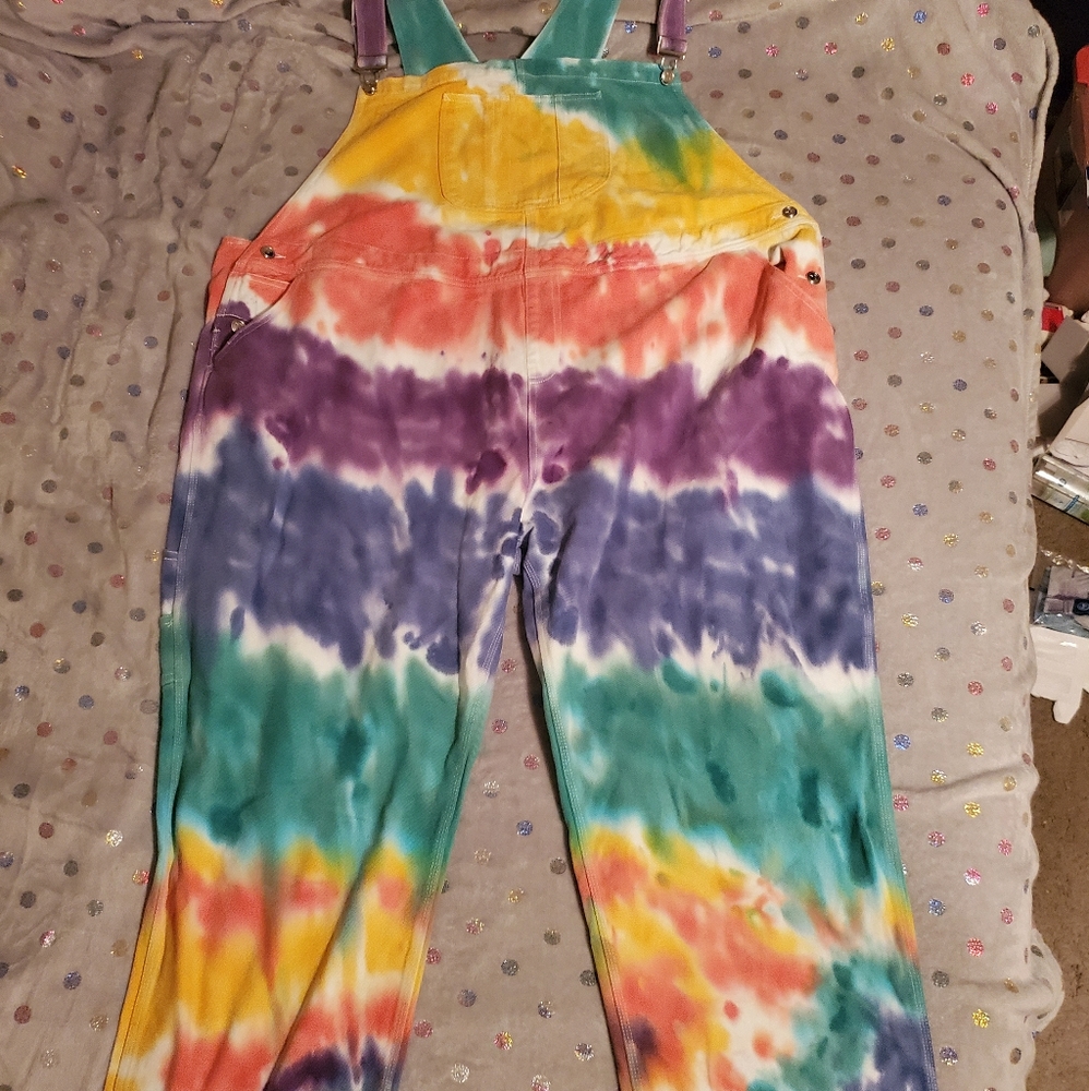 NWT Rainbow Overalls plus size